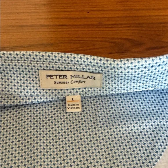 Peter Millar Light Blue Patterned Polo - Picture 4 of 7
